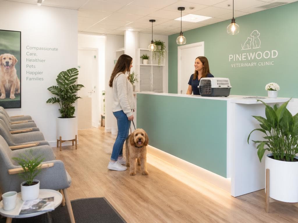 Recepção acolhedora da clínica veterinária Amigo Pet